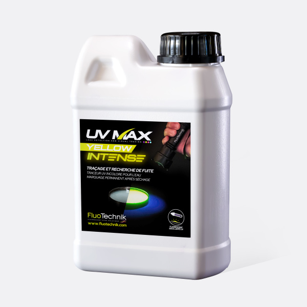 Trazador de detección de fugas y prueba de fugas de líquidos - fluorescente sin color - UV MAX YELLOW INTENSE